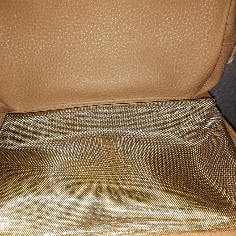 Versace profumi tan leather clutch bag - Picture 3 of 11
